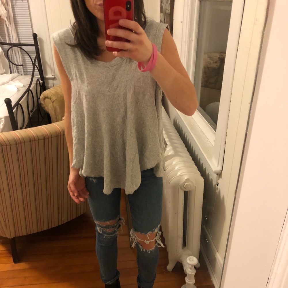 NWT Grey Swing Tank with Scoop Back by Free People